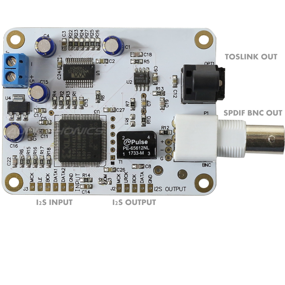 Digitale Interface I2S vers SPDIF BNC WM8804 Audiophonics